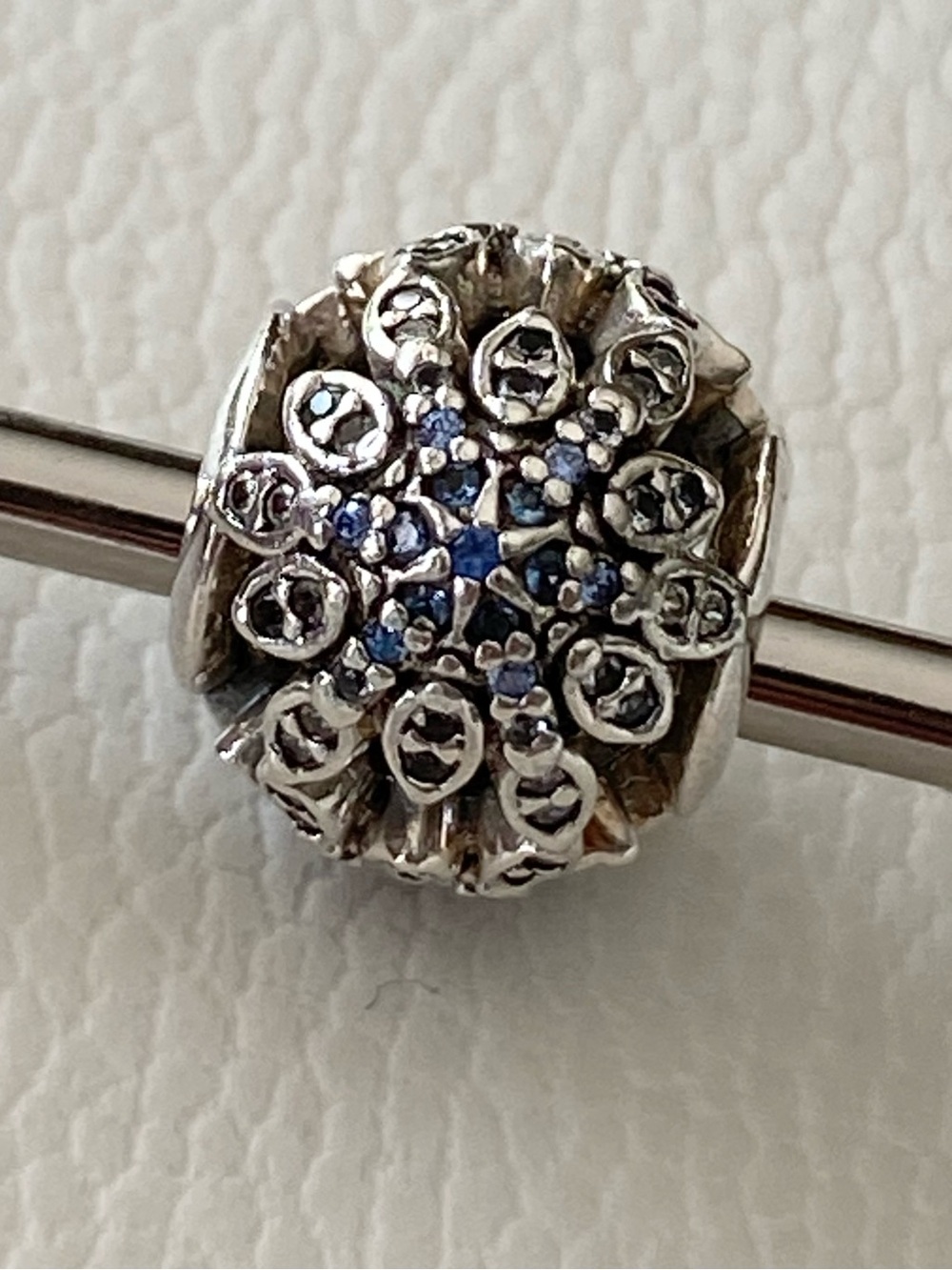 Authentic Pandora Silver Crystallized Snowflake Charm ~ Retired